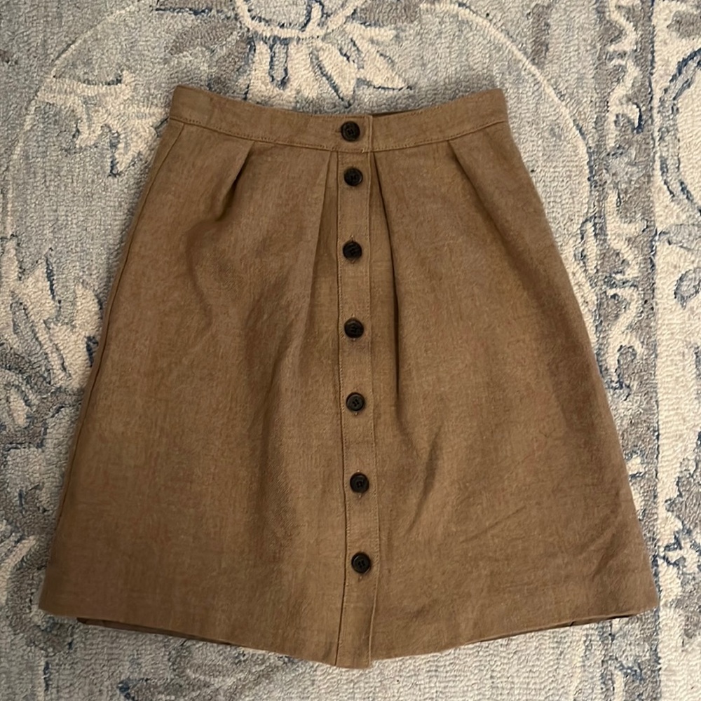 Classic J. Crew camel wool skirt